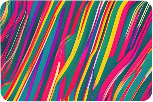 Rainbow Lines Print Absorbent and Non Slip Diatomaceous Mat for Bathroom Kitchen Decoration Doormat
