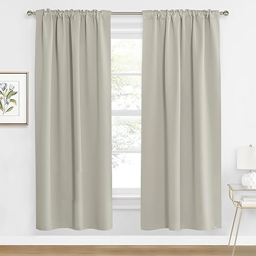 Miniatura 162 de RYB HOME - Cortinas blancas, cortinas para oscurecer la habitación, con aislamiento térmico, juego de cortinas opacas para dormitorio, sala