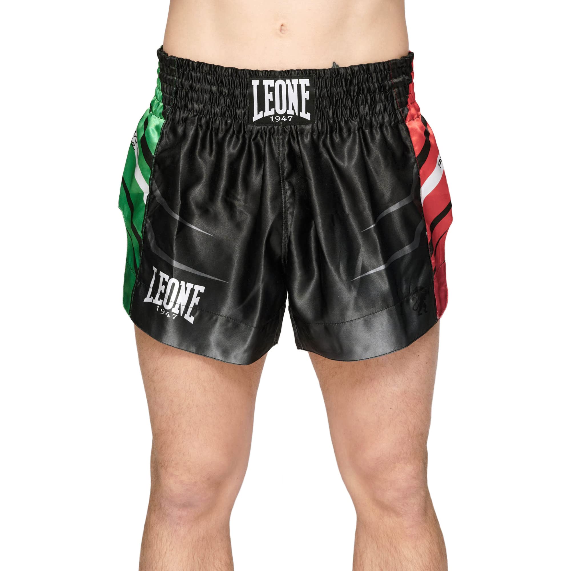 Amazon.co.jp: LEONE 1947 キックボクシング ムエタイ ショートパンツ ユニセックス [ REVO THAI SHORTS ]  サテン&ポリエステル素材 Mサイズ ブラックAB964【正規品】 : ファッション