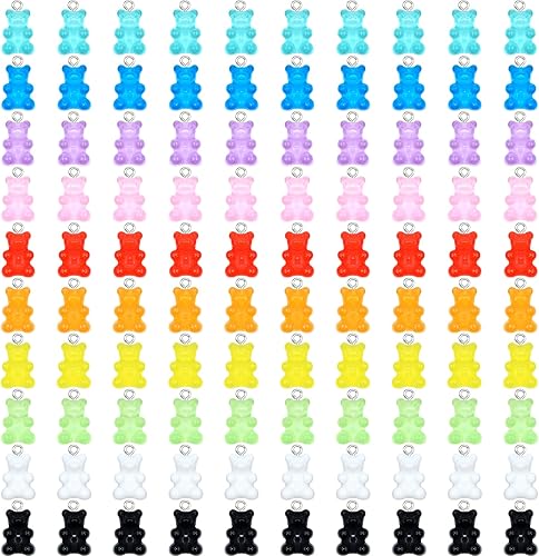 ZOCONE Dije de caramelo colorido, bonitos dijes de resina para hacer joyas, llaveros, collares, pulseras, aretes, suministros de resina para