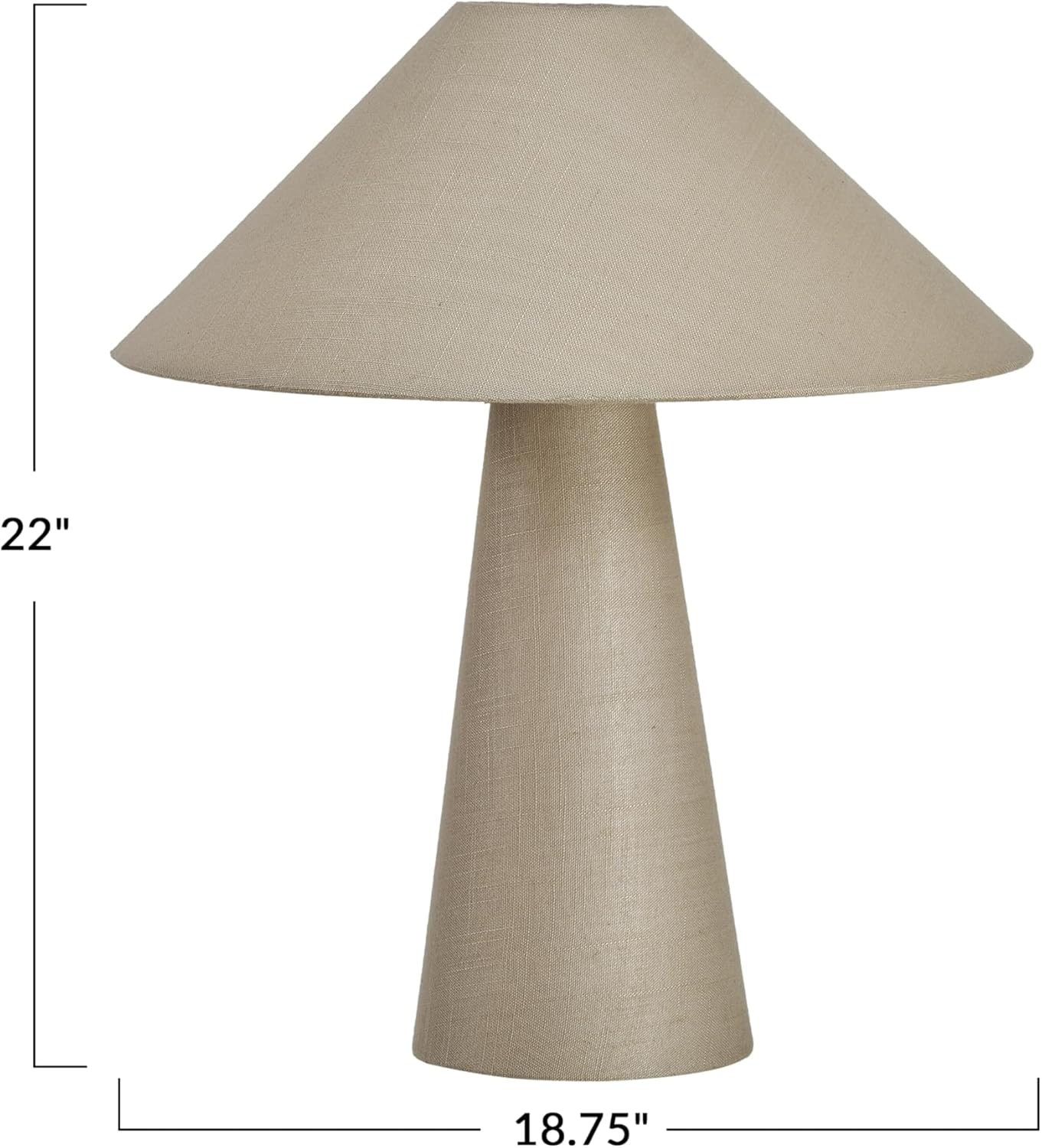 Bloomingville 25 Watt Lumina Natural Linen Table Lamp, Natural