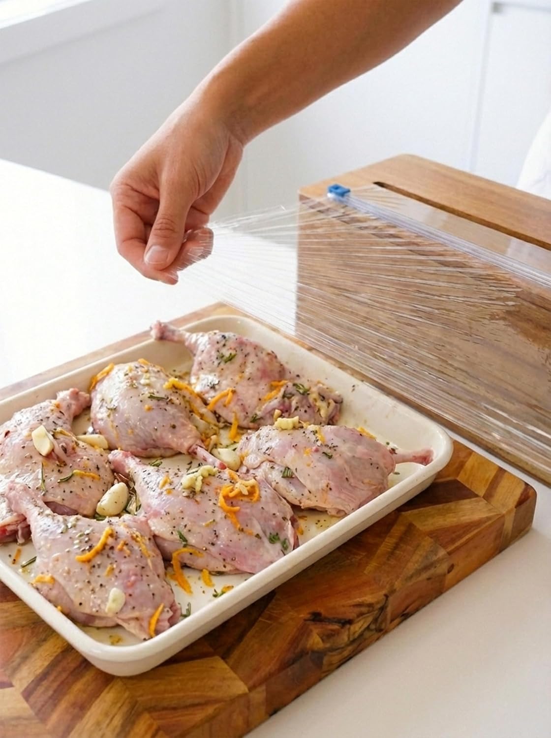 12" Acacia Wrap Dispenser with Slide Cutter – Plastic Wrap, Foil & Butcher Paper Holder for Kirkland, Reynolds, Saran & Sam’s Club Rolls – Countertop or Commercial Use