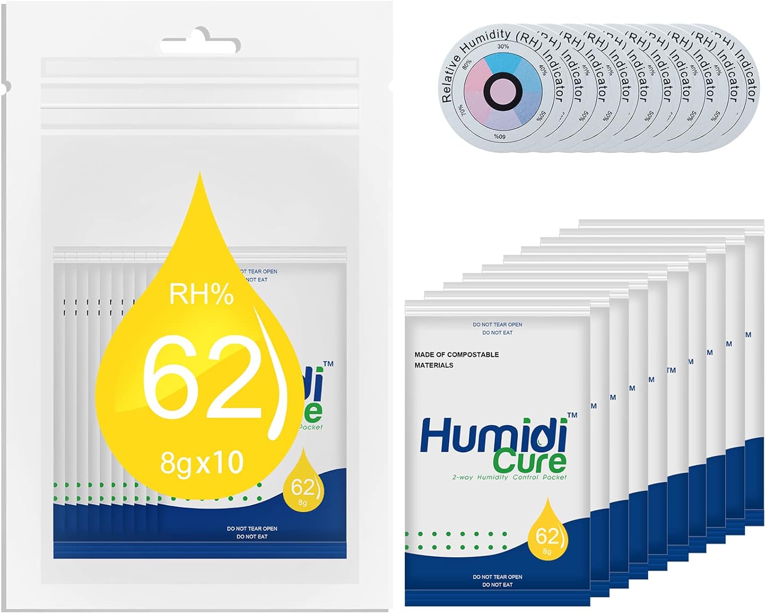 HumidiCure RH62 Humidity Packs,2Way Humidity Control