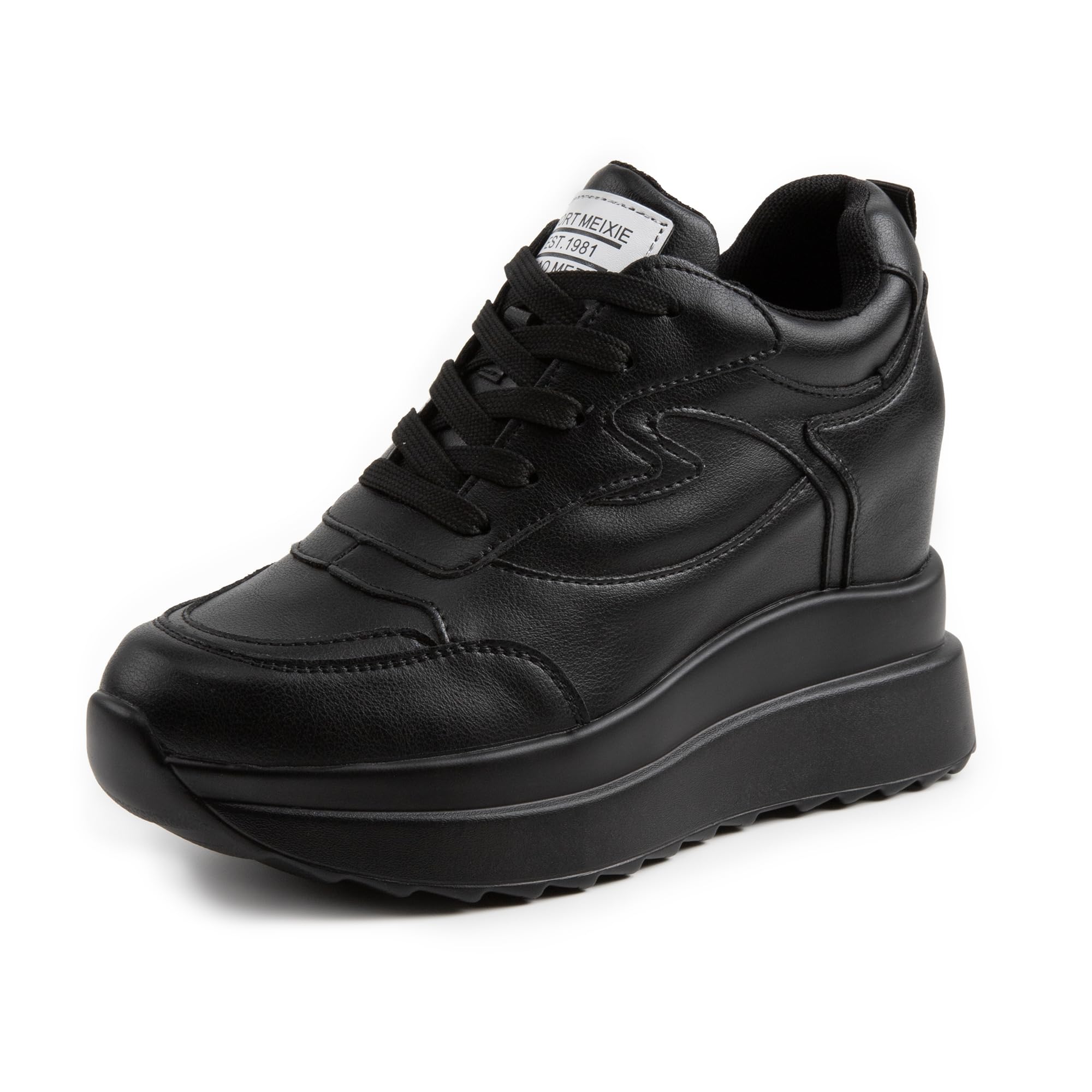 AONEGOLD Sneakers Zeppa Interna Donna Scarpe da Ginnastica Moda Pelle Alte Piattaforma Sportive Casual Scarpe Zeppa Interna con Tacco 10 cm