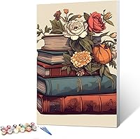 Vista 17 de Ginkko Pintura por números para adultos, niños, principiantes, con marco de madera, fácil, acrílico sobre lienzo, 12x16 pulgadas, con pinturas