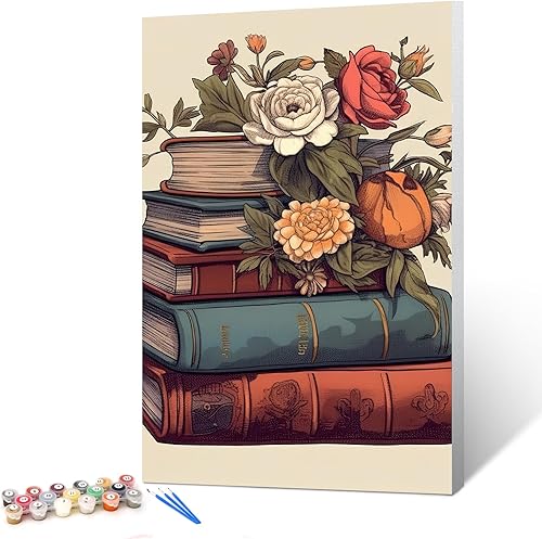 Ginkko Kit de pintura por números para adultos, principiantes y niños de 8 a 12 años con marco de madera, fácil acrílico sobre lienzo de 9 x 12 9*12