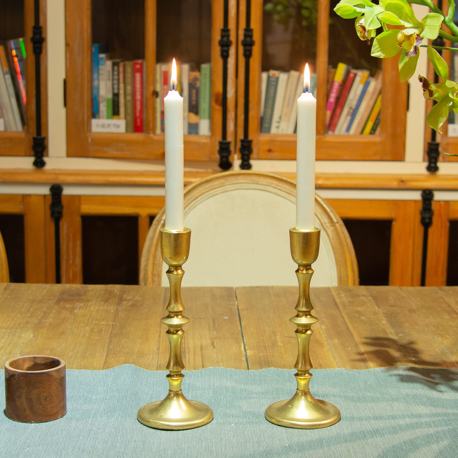 Candlestick Holders for Taper Candle - Modern Gold Candleholder Display Candle Centerpiece,Wedding Candles, Easter Candle Holders 3.5 X 3.5 X 9 Inch Set of 2 Guichifun