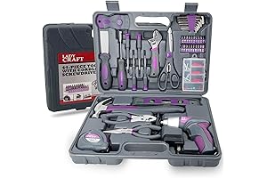 LADYCRAFT Tools for Her: 44-Piece 4V Cordless Screwdriver Tool Kit in Pink