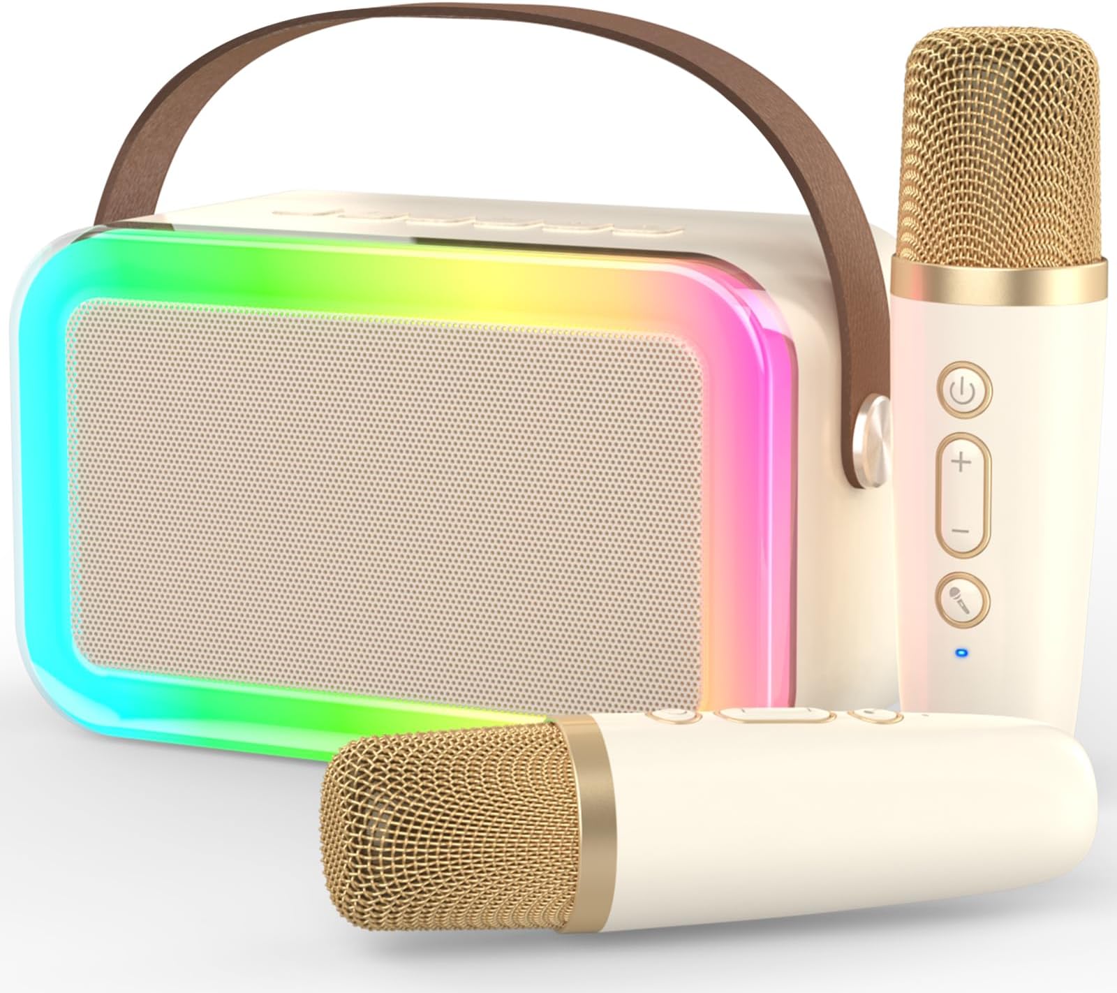 MEGUO Karaoke Machine Microphone,Fun Toys Christmas Birthday Gifts for Adult Women Men Girls Kids Toddler Boys,Portable Bluetooth Speaker with 2 Wireless Microphone for Home Party Birthday