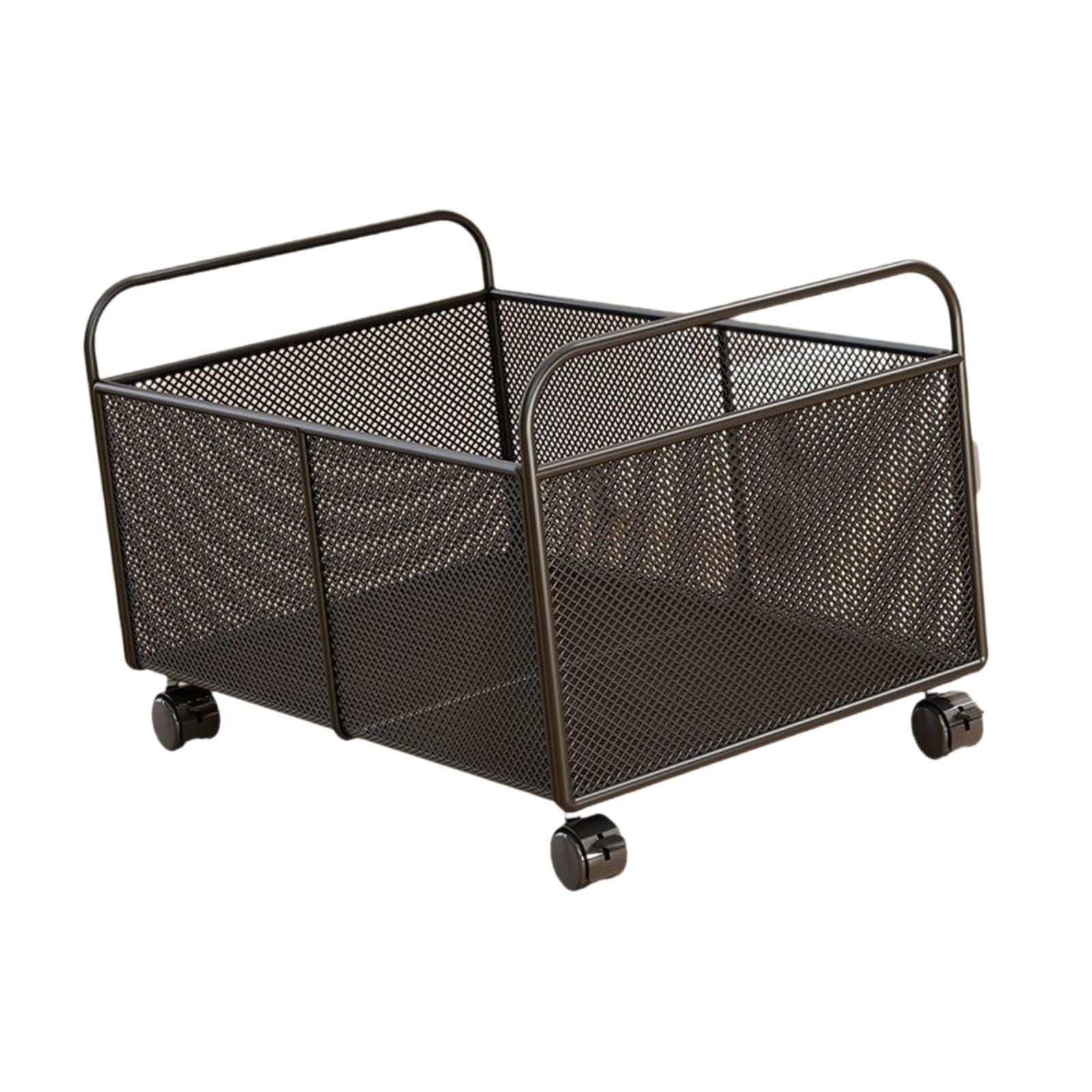 Colcolo Canasta de organizador de almacenamiento de metal con ruedas, cesta de alambre de hierro para encimera de cocina, S