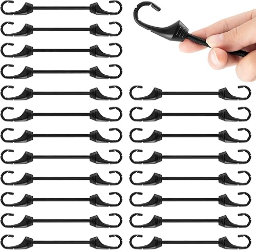 Cuerda elástica pequeña de 2 pulgadas con ganchos, 20 piezas de mini ganchos elásticos resistentes a los rayos UV, cuerdas elásticas de 0.197 in de