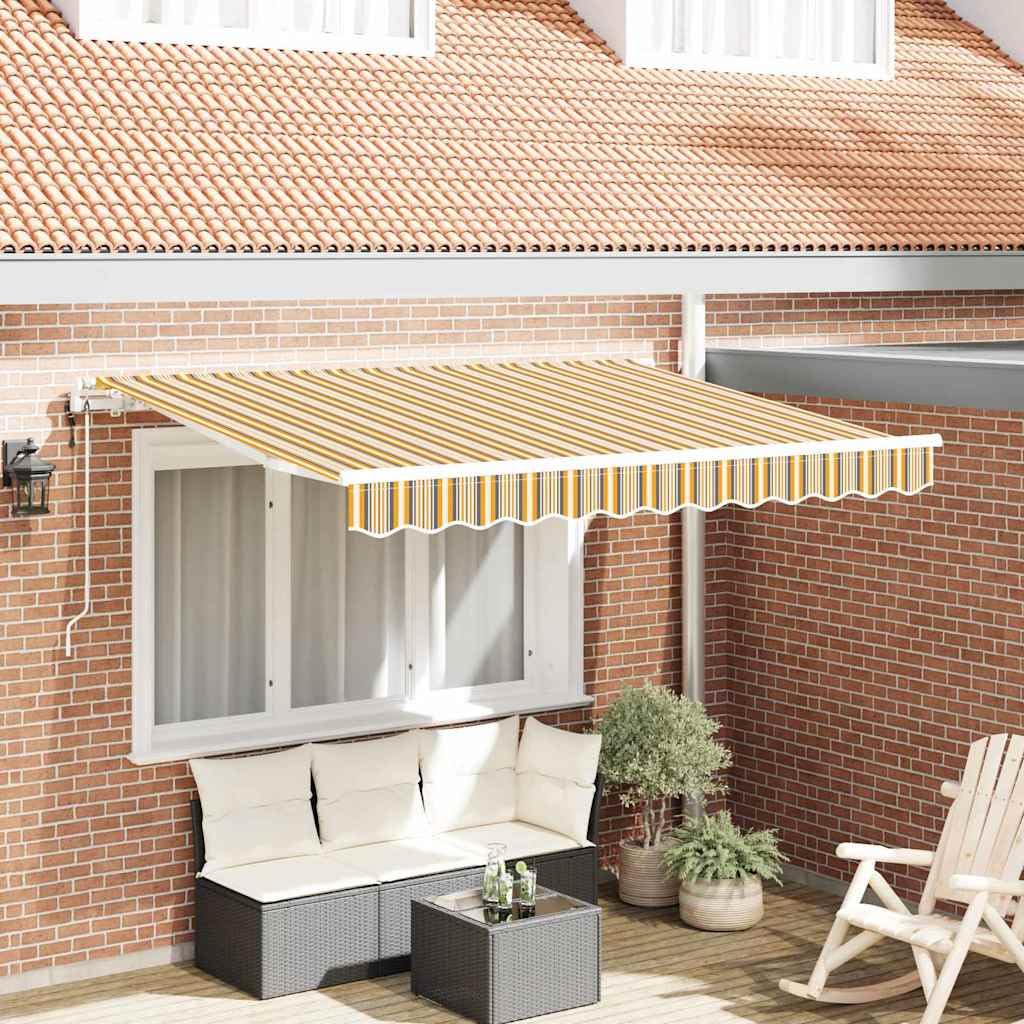 Auvent rétractable jaune 350x200 cm avec cadre aluminium léger