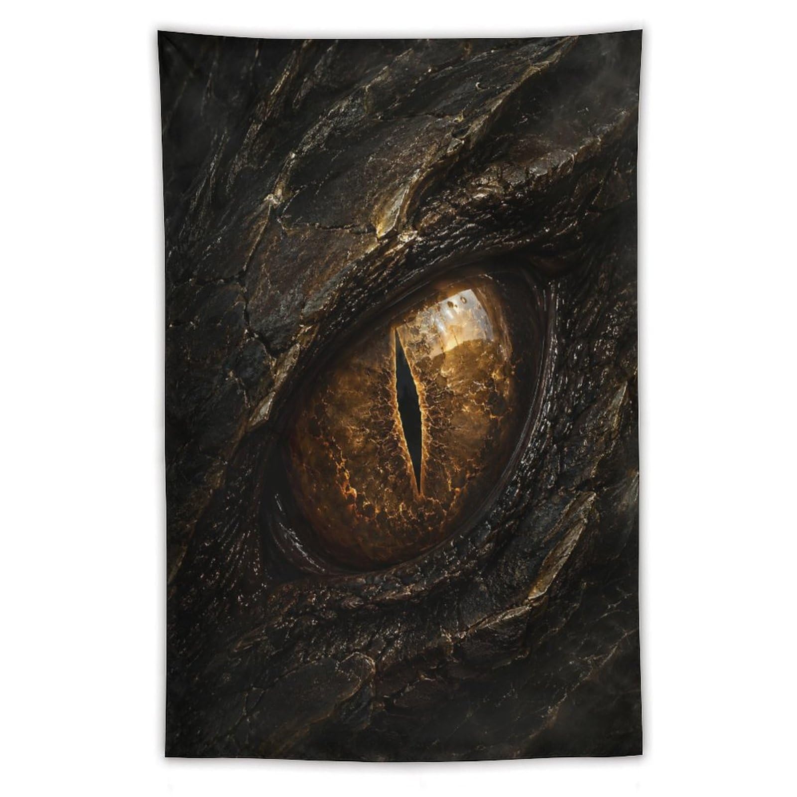 H3B8U2Y5 Golden Dragon Eye Wall Tapestry, Surrealist, Room Divider