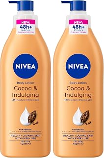NIVEA Cocoa & Indulging Body Lotion 400ml | With Cocoa Butter & Vitamin E | 72-Hour Long Lasting Hydration | Body Moisturi...