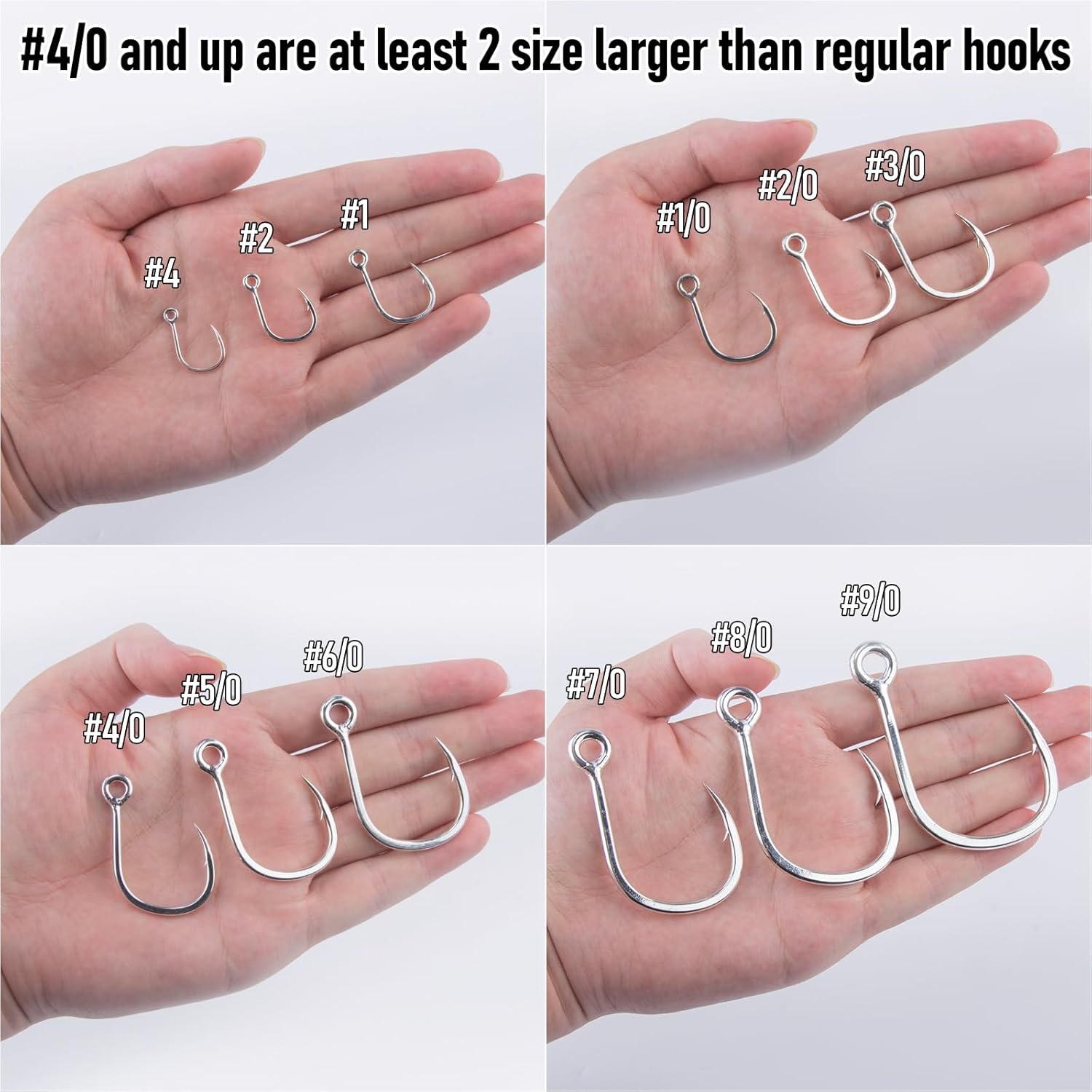 Dr.Fish 10 Pack Inline Single Hooks Welded Eyes Heavy Duty Saltwater Fishing Circle Hook Replacement for Hard Lures