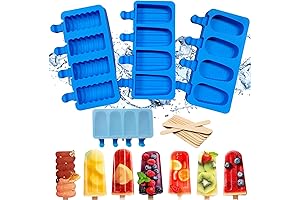 3 Pack Silicone Popsicle Molds,Reusable Popsicle 12-cavity Ice Trays