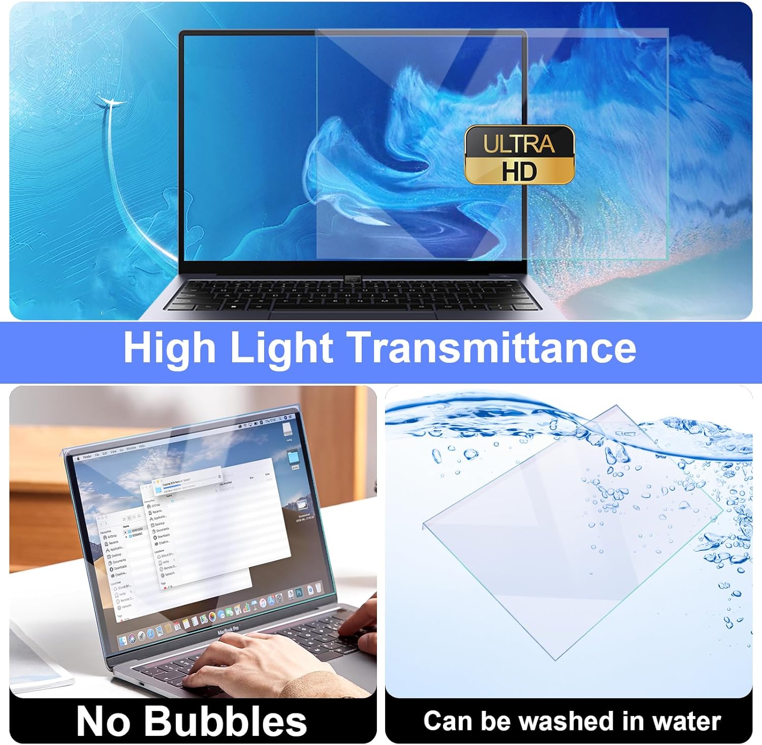 Anti-Blue Light Screen Protector Panel for Desktop 23-24inch Laptop Blue Light Filter for PC Hanging Type Purple Light Blocking Screen Protector for Computer Monitor for LCD TV PC Mac iMac