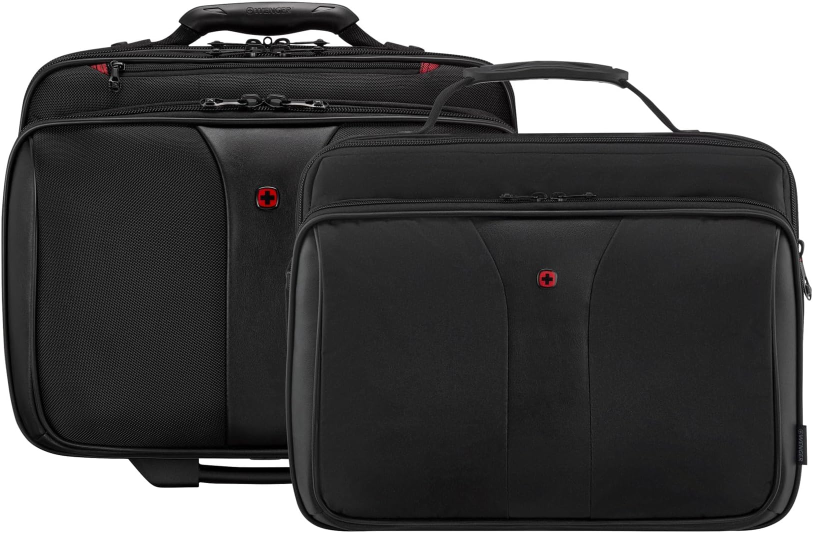 Patriot 17 Inch 2-Piece Business Wheeled Laptop Briefcase, Padded Laptop Compartment with Matching 15.4 Inch Laptop Case in Black (25 Litre)-Blend of Style & Function, Swiss Designed, 600662