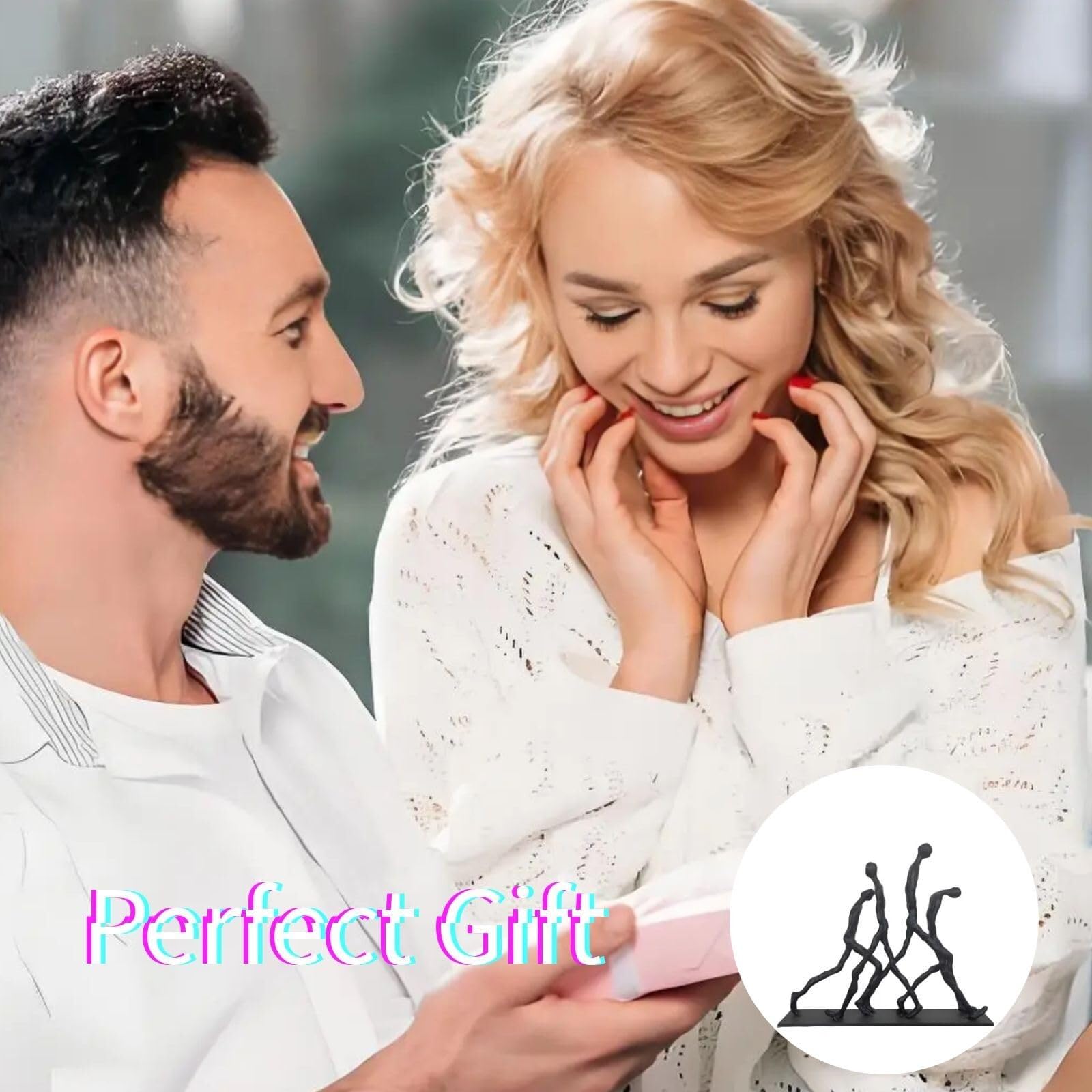Prezenty na parapetówkę sztuka ozdoba rzeźba biżuteria Home Decor Biuro 4 osoby chodzące 11,8 cala Unikalna dekoracja