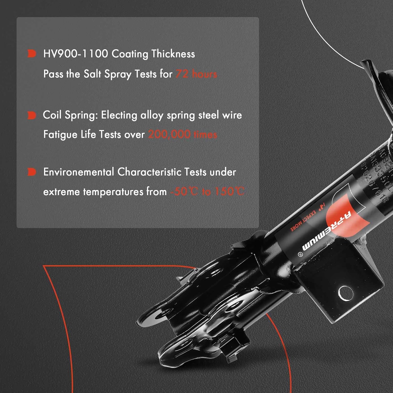 A-Premium Front Complete Struts with Coil Springs Assembly Compatible with Hyundai Sonata 2011 2012 2013 2014, 2-PC Set