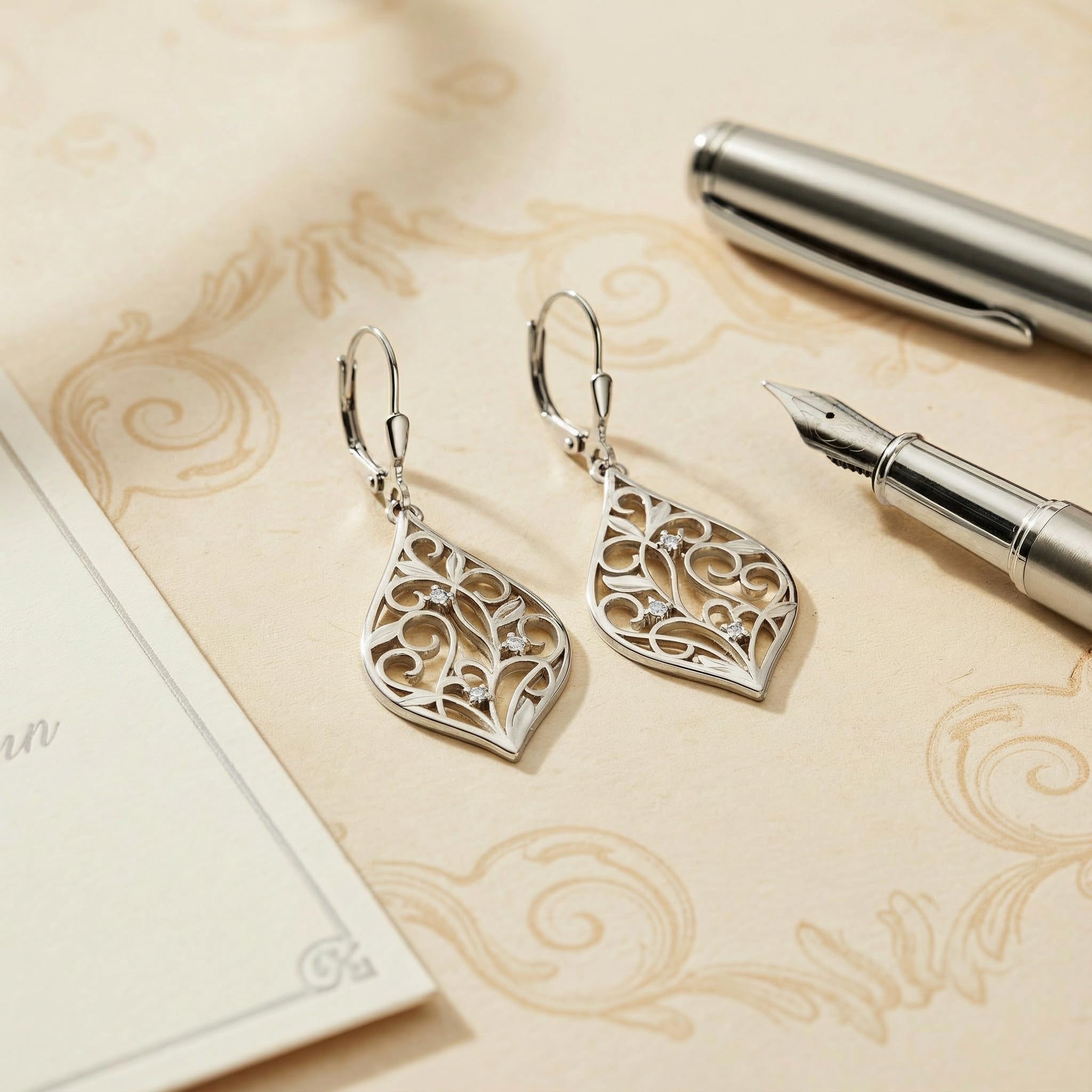 SOFIA MILANI - Damen Ohrringe 925 Silber - mit Zirkonia Steinen - Blatt Ohrhänger