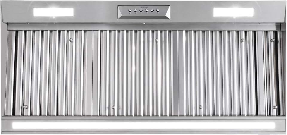 Akicon Range Hood Insert 42 Inch with Heater Sensor, 1200 CFM Built-in Kitchen Vent Hood with 4 Speeds, Ultra-Quiet Duct Stove Hood 3CCT LED Lights and Dishwasher Safe Filters