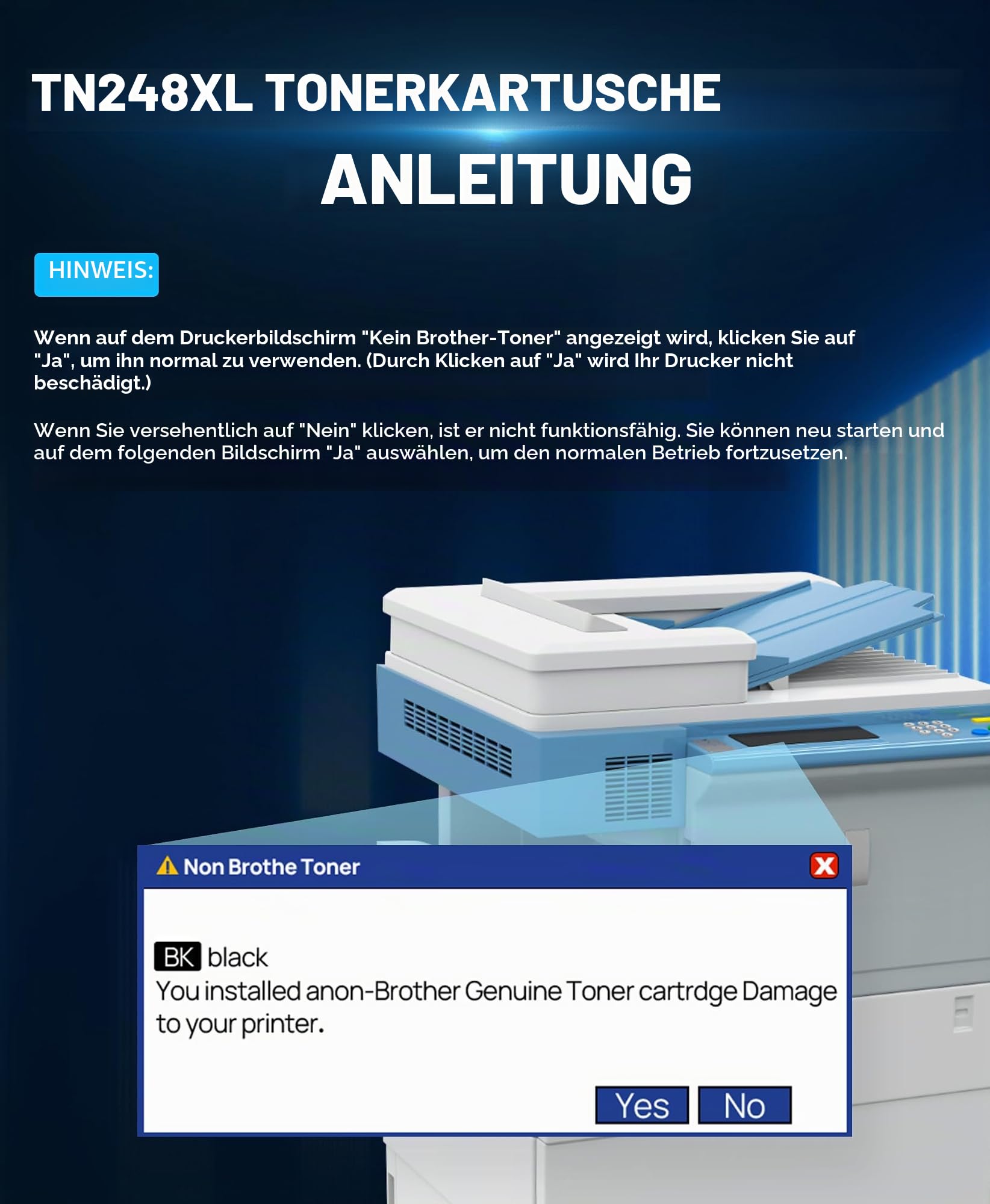 TN248 XL Toner Ersatz für Brother MFC-L3760CDW MFC-L3740CDW DCP-L3560CDW