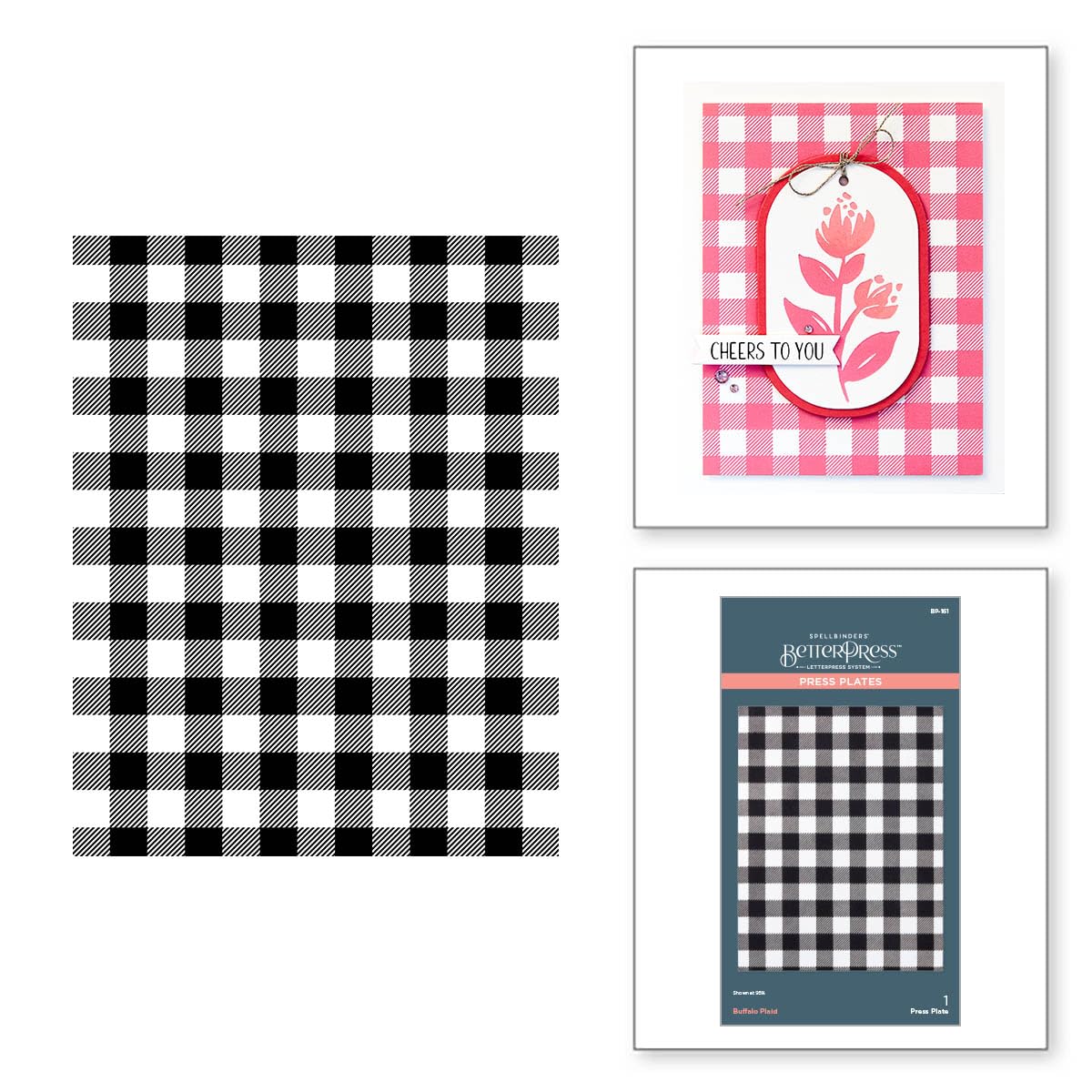Spellbinders BP-161 Buffalo Plaid Press Plate Press Plate from The Cheers to You Collection - Image 2