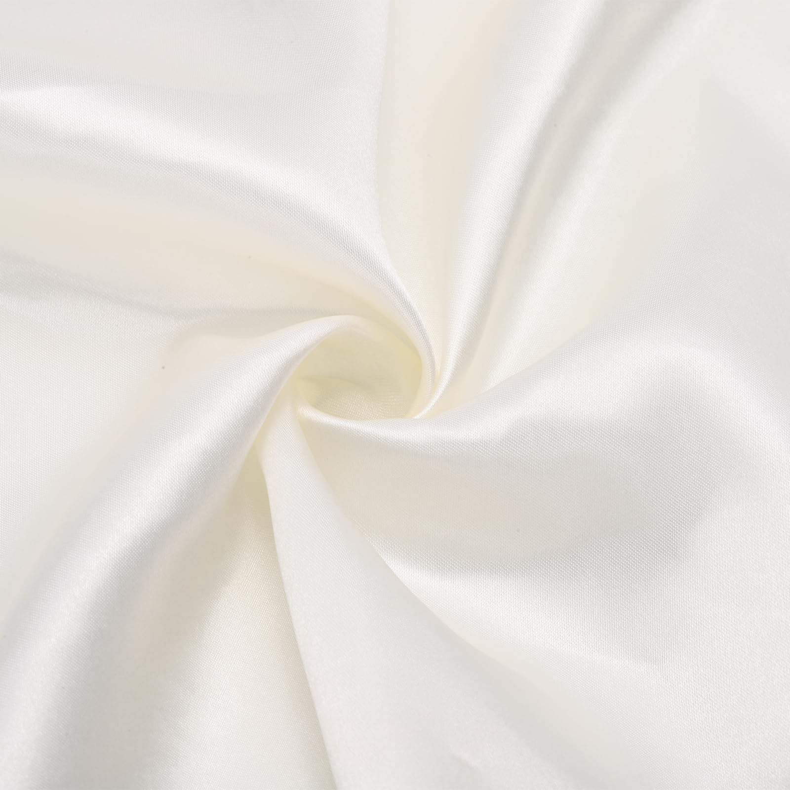 sourcing map Cream White Satin Fabric by the Yard, 3 Yards 59" Wide Silky Soft Cloth Fabrics for Bridal Dress Wedding Decorations DIY Crafts Sewing Napkins