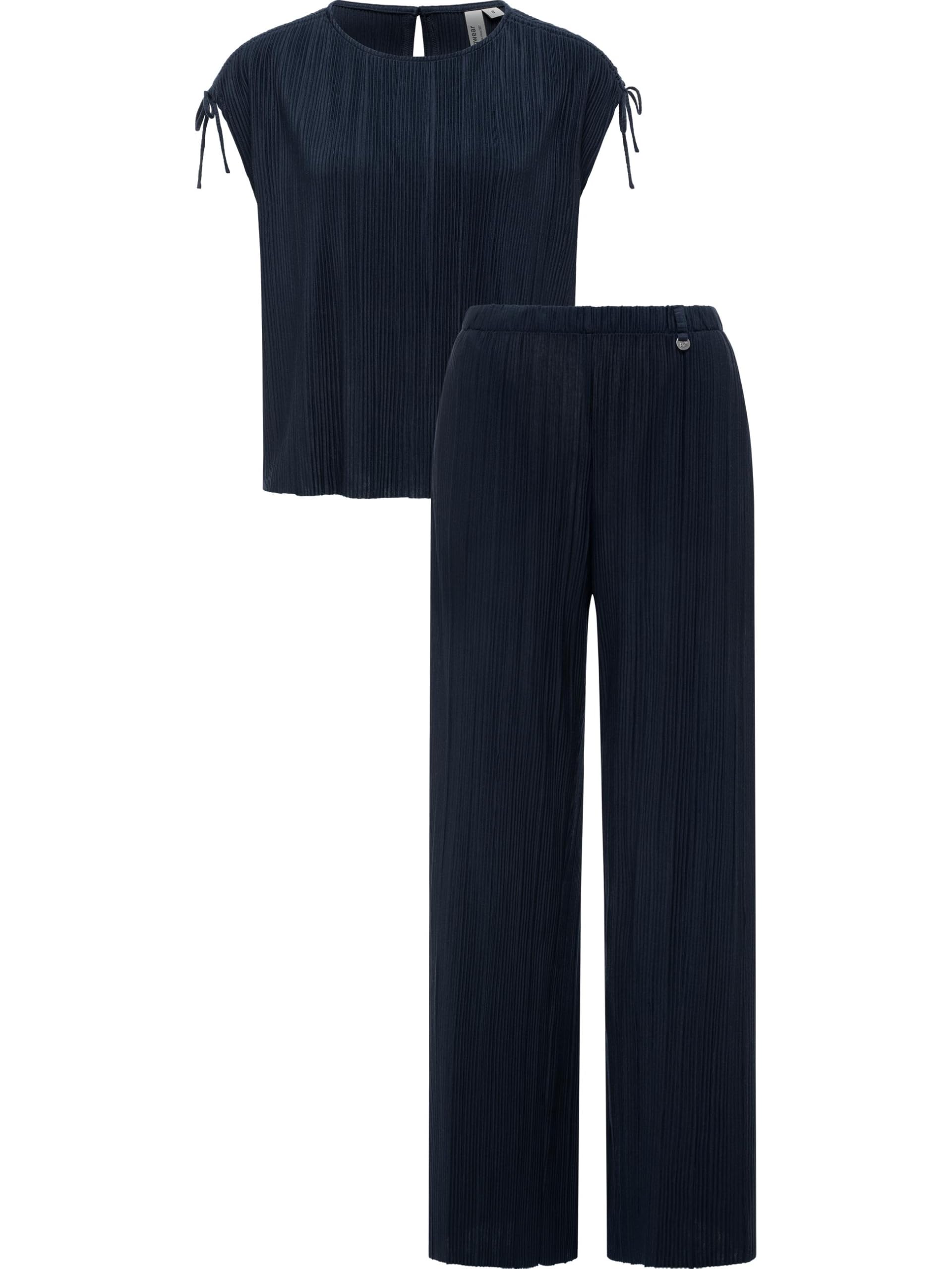 Ragwear YOUMODO damski dwuczęściowy zestaw składający się z plisowanej topu i (ekstra) długich spodni, zestaw YOUMODO XS-XXL