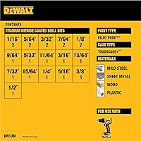 Vista 3 de DEWALT Juego de brocas recubiertas de nitruro de titanio, punta piloto, 21 piezas (DW1361)