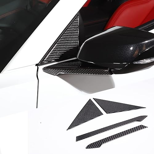 Miniatura 9 de Kit de decoración de base de espejo retrovisor de automóvil de fibra de carbono real suave 3D, compatible con Corvette C8 Stingray Z06 Z51 2020 2021