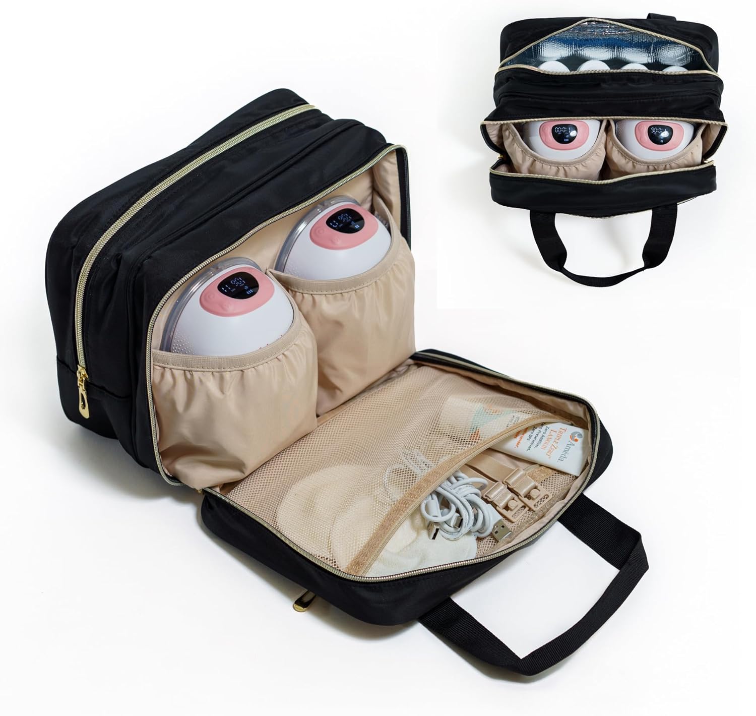 Ameda Universal Breast Pump Travel Bag | Pumping Essentials | Wearable Breast Pump Bag with Cooler | Wearable Breastpump Tote | Breastmilk Cooler