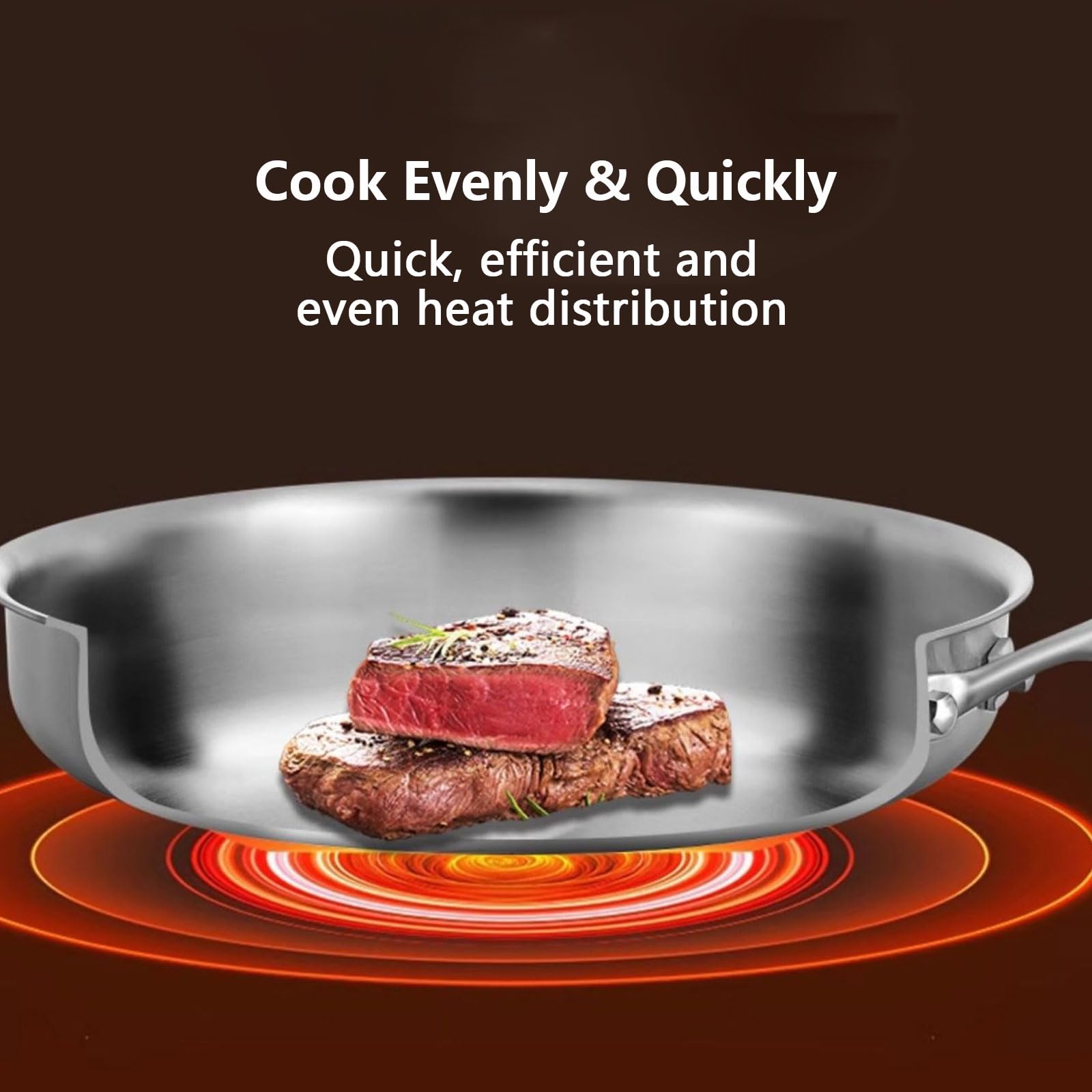 Amazon | 7層クラッドステンレススチール中華鍋、フライパン中華