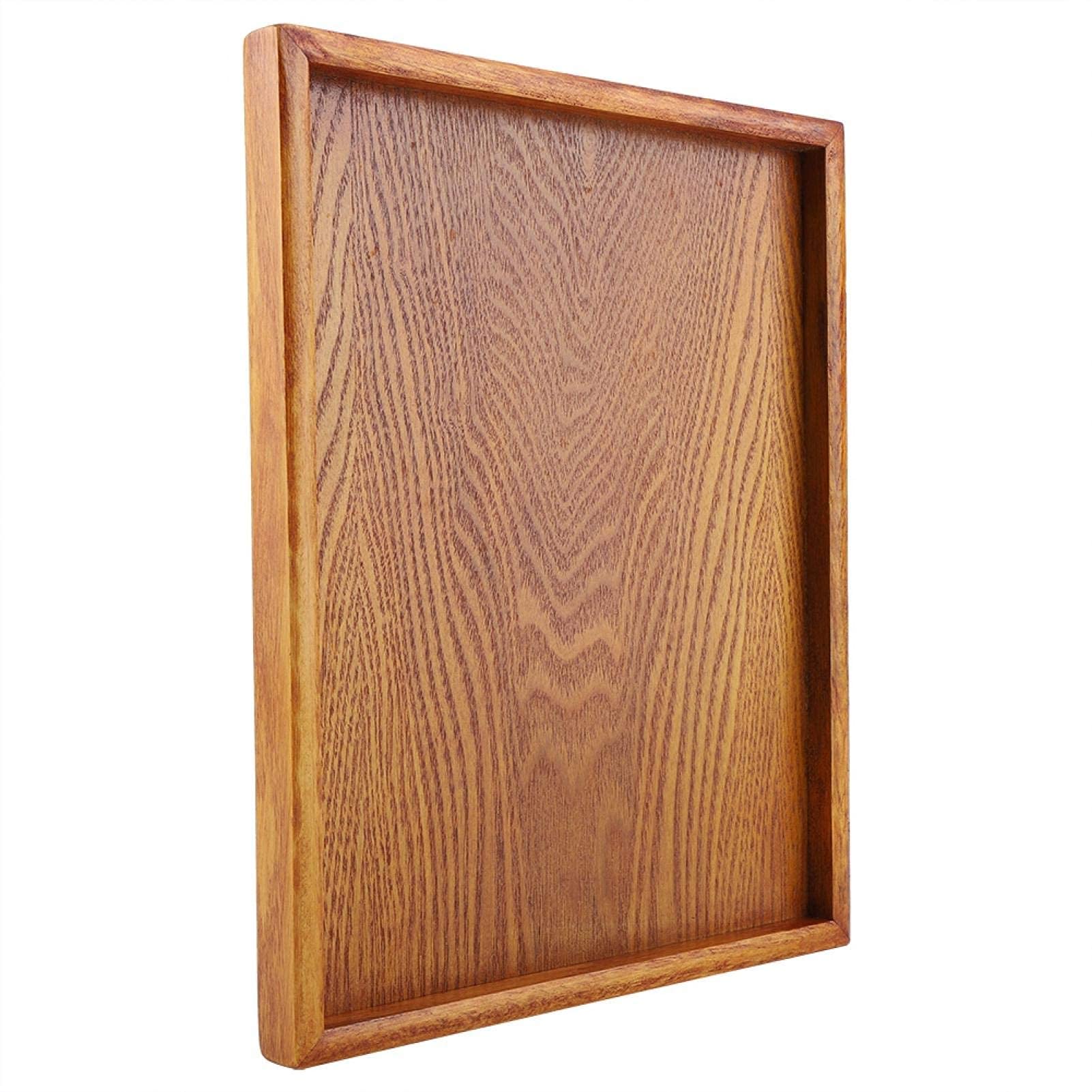 Vassoio da Tè in Legno di Bambù Naturale, Vassoio Rettangolare da Portata per Hotel e Casa (30 x 24cm)