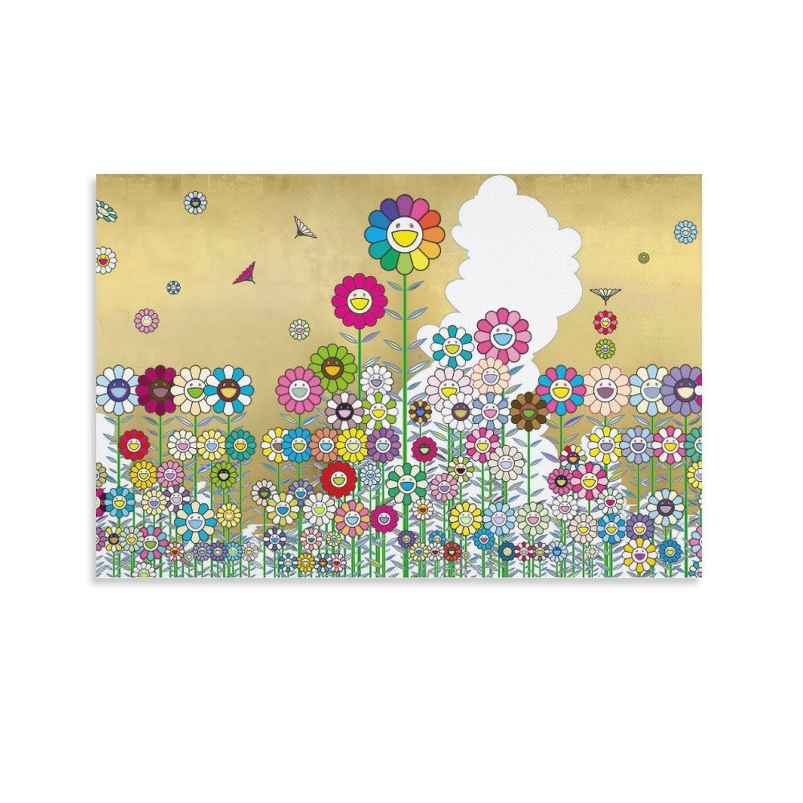 Amazon.com: Takashi-Murakami'ss Manga Art Blooming Flowers Canvas
