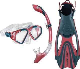US.Divers Set Cozumel| Adult Mask, Fins and Snorkel Kit with UV Protecti...