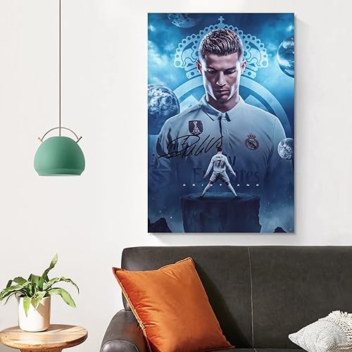 Miniatura 4 de Póster de Cristiano Ronaldo con 3 impresiones en lienzo para el hogar, baño, dormitorio, oficina, sala de estar, decoración de lienzo sin marco 16 x