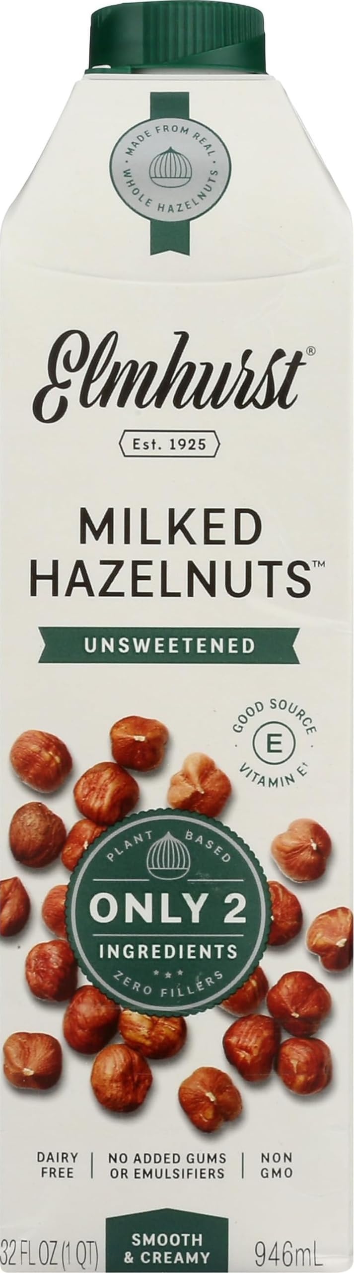 Elmhurst, Milk Hazelnut Unsweetened, 32 Fl Oz