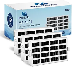 MARRIOTTO Replacement for Whirlpool Refrigerator Air Filter, Compatible with W10311524, Kenmore, FreshFlow, AIR1, W10335147, 2319308, W10315189, 2319303, 1876318, Jenn-Air, KitchenAid(3 Pack)