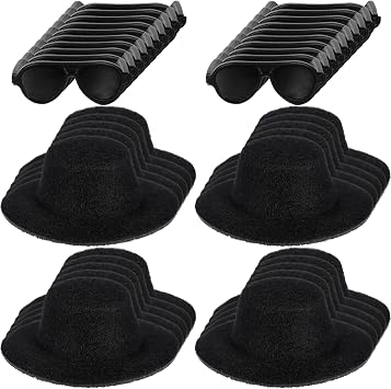 TOYANDONA Doll Glasses Mini Formal Hat Set 20pcs Miniature Doll Hats 20pcs Black Sunglasses s Costume Accessories for DIY Crafts House Decor