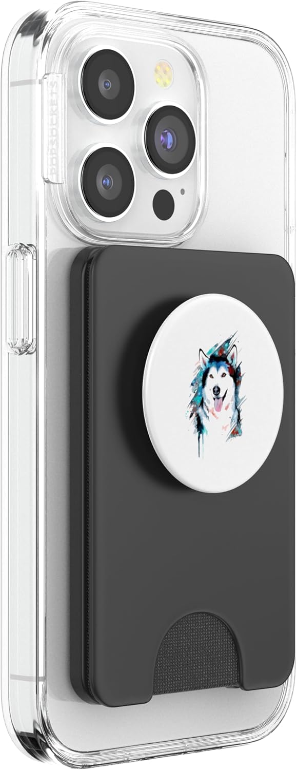Siberian Husky Dog PopSockets PopWallet for MagSafe