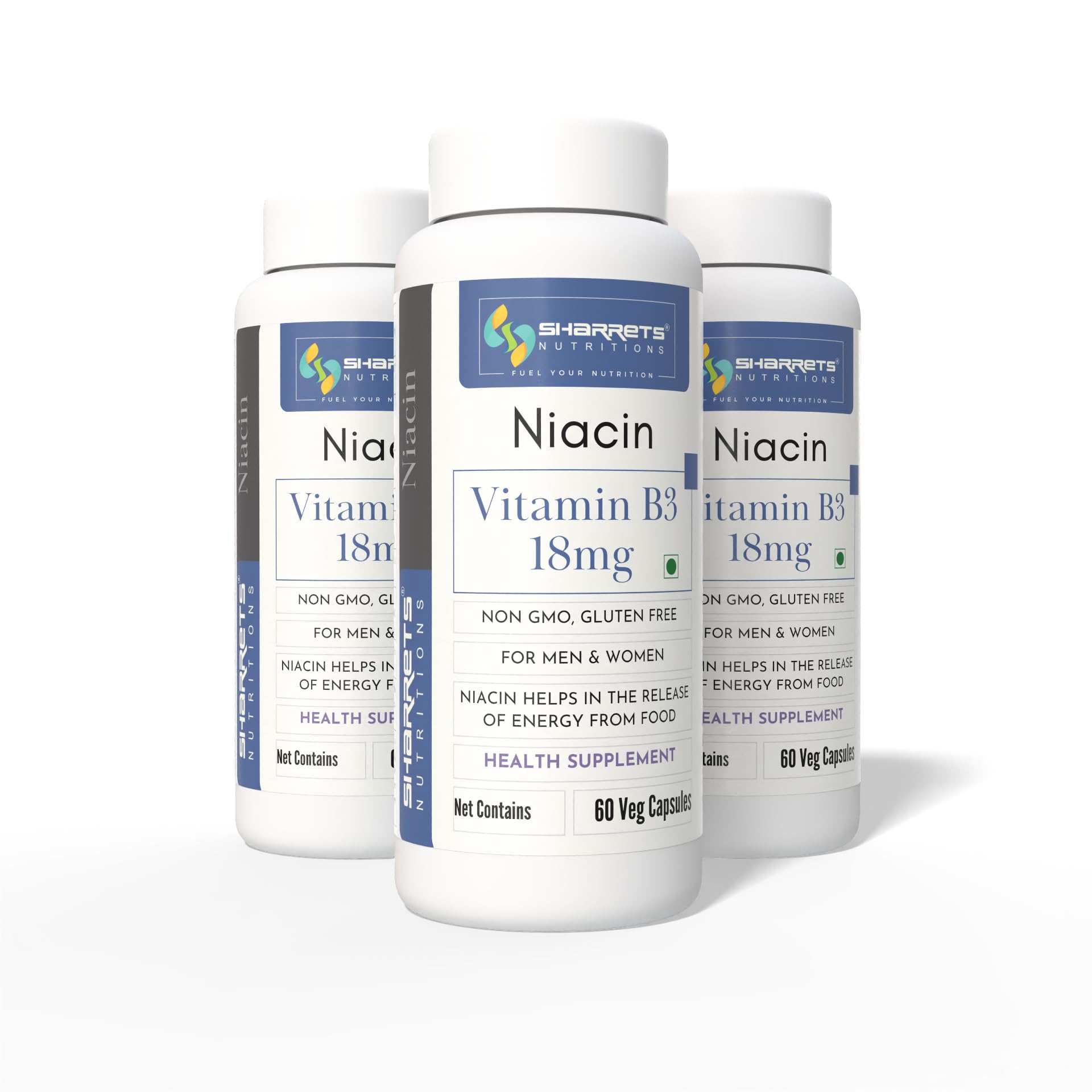 Sharrets Niacin Vitamin B3 18 mg Capsules for Men & Women, 60 Veg Capsules — Amazon image 4