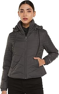 qube by fort collins Women's Crop Length Bomber Jacket Stylish & Versatile Winter Wear |Material: Polyester-picture-11