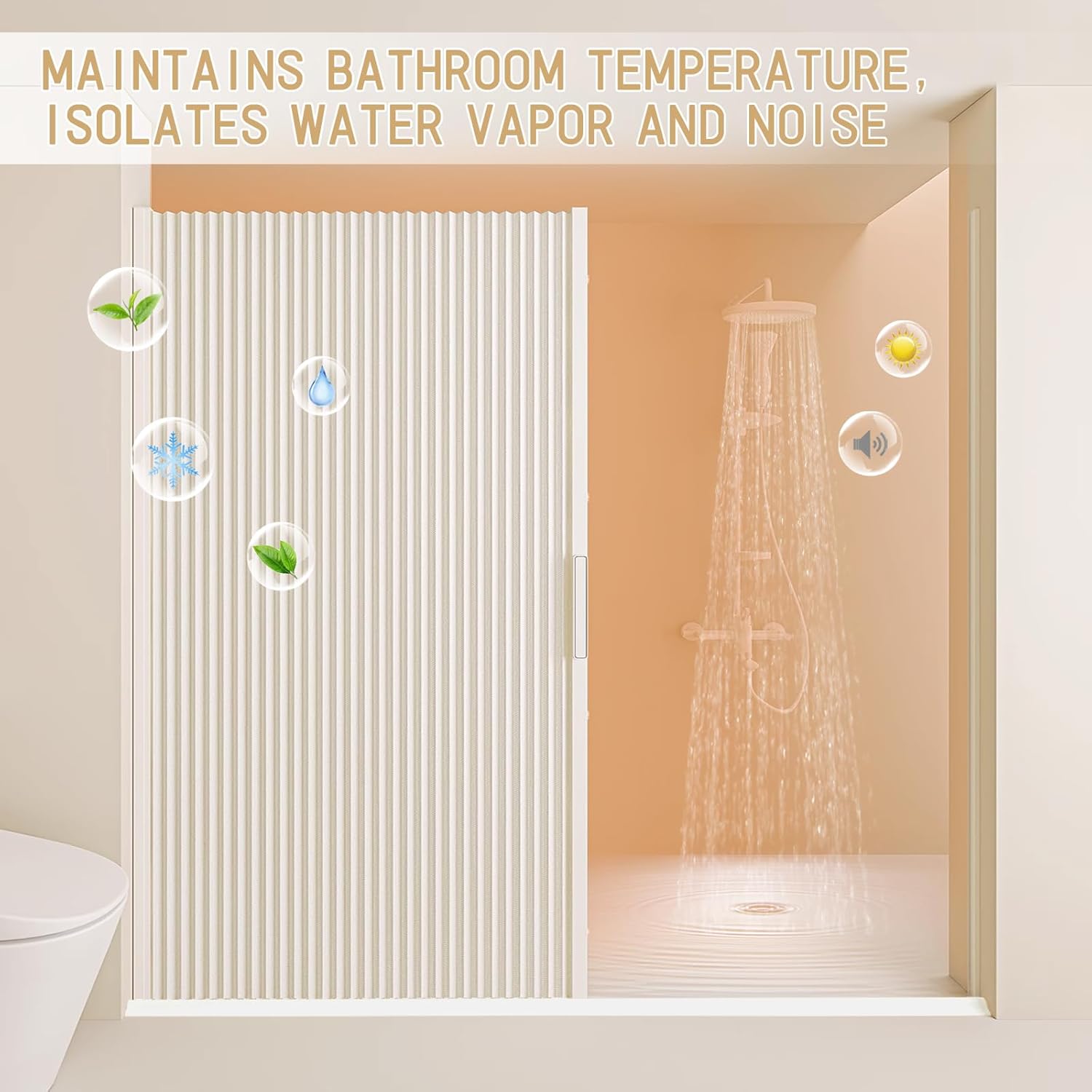 Magnetic Folding Shower Door, Shower Curtainr, Space-Saving Invisible Design, No Track Needed, Aluminum Alloy Frame, Easy Installation for Bathroom Wet and Dry Separation, Customizable Size