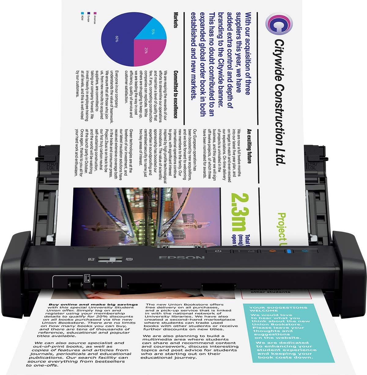 Workforce DS-310 fast, portable business scanner with Super Speed USB 3.0 connectivity