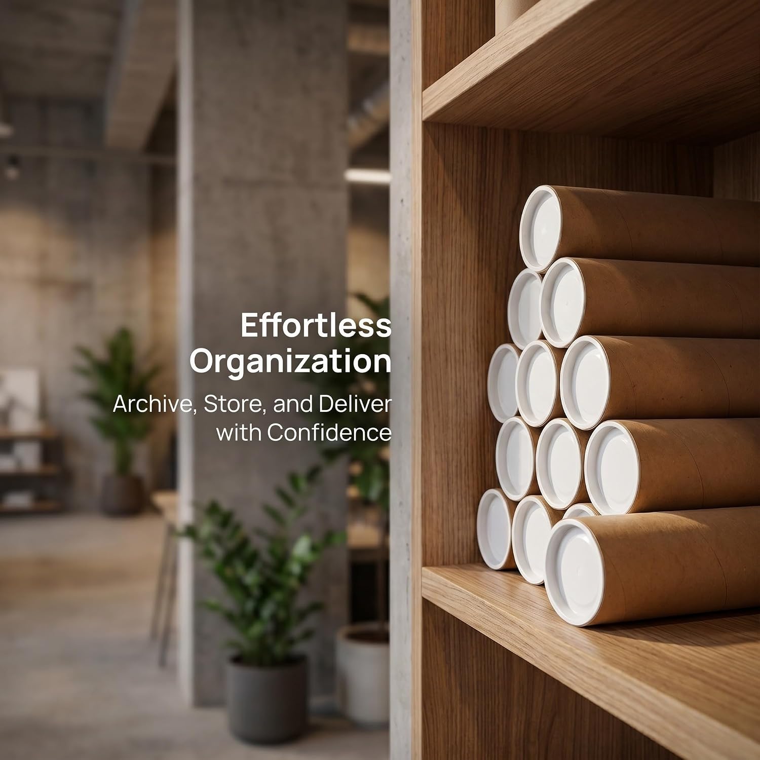 12 Pack Kraft Paper Poster Mailing Tube with End Caps