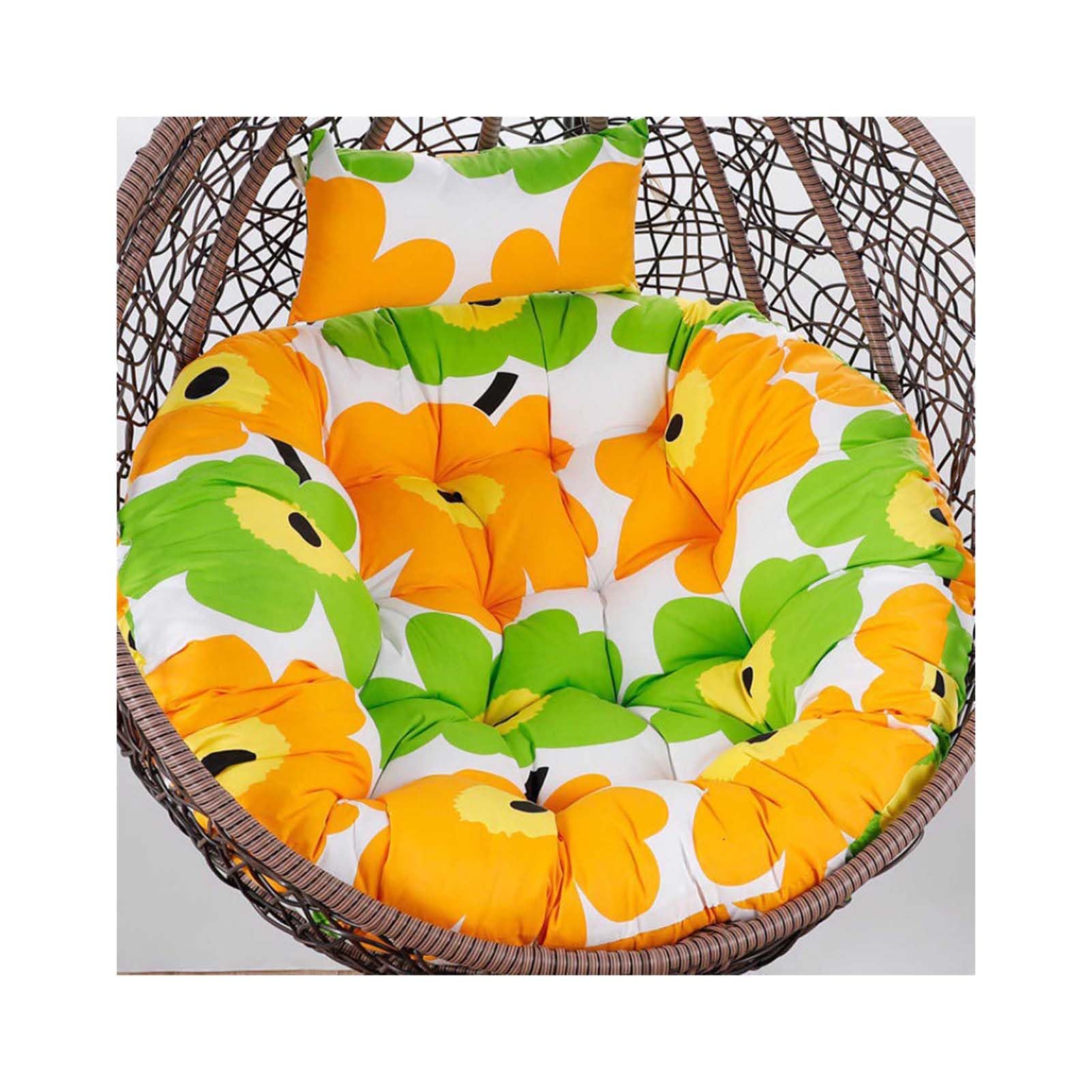 Egg Chair Cushion Replacement Hanging Basket Swing Chair Cushions With Headrest, Outdoor Indoor Thick Large Seat Cushion With Pillow Nest Back (Chair Not Included) (43" diameter,D)