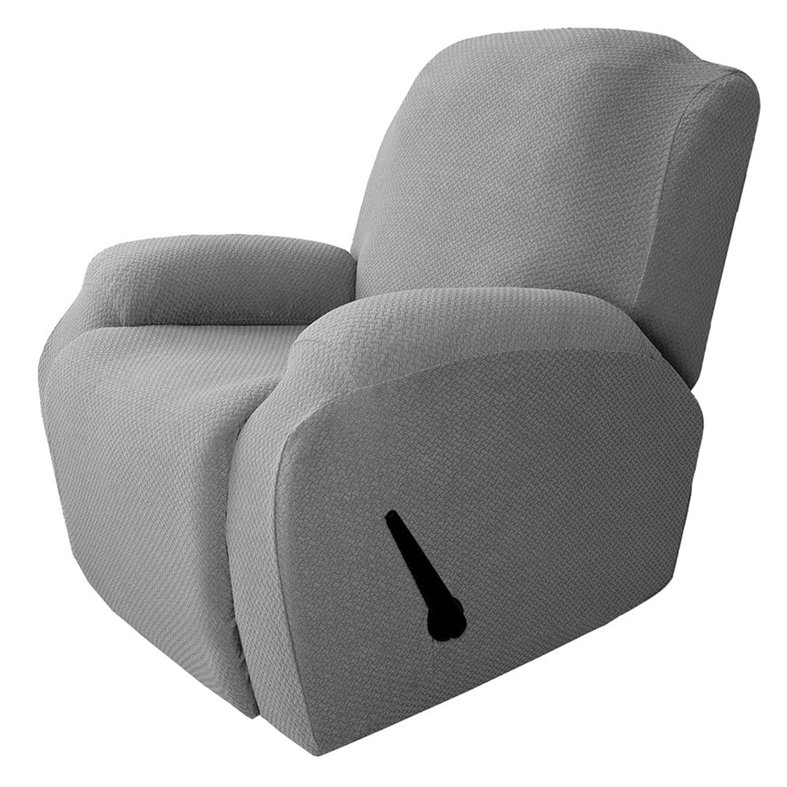 Funda reclinable elástica Jacquard de color gris claro para sillón relax de una plaza