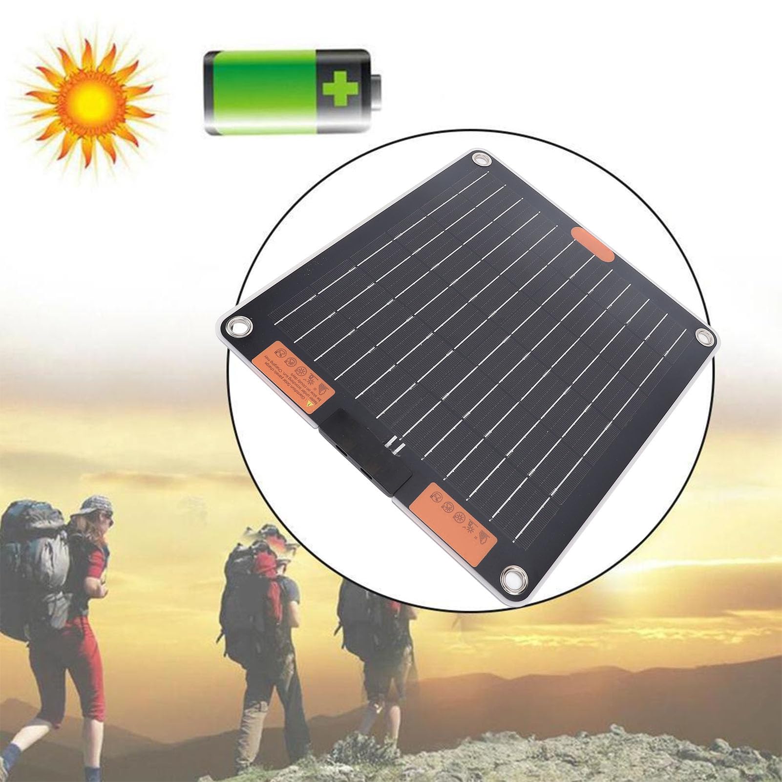 HEEPDD Pannello Solare Portatile Caricabatterie Monocristallino Bifacciale 20W 5V 2A Uscita Doppia Tipo C Ultra Sottile 13,4 X 8,5 Pollici Leggero per gli Appassionati di attività all'aperto da
